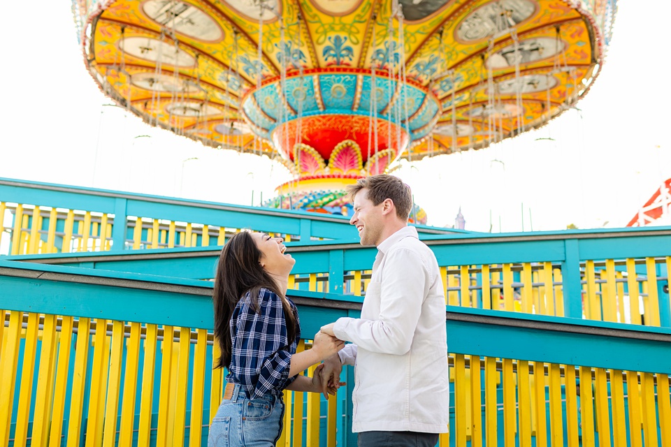 Playful Santa Cruz Beach Boardwalk Engagement Photos Sarah